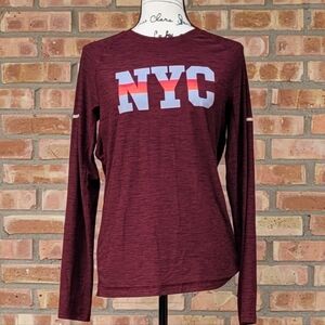 Old Navy Active Women's Maroon NYC Long Sleeve Top- Size S